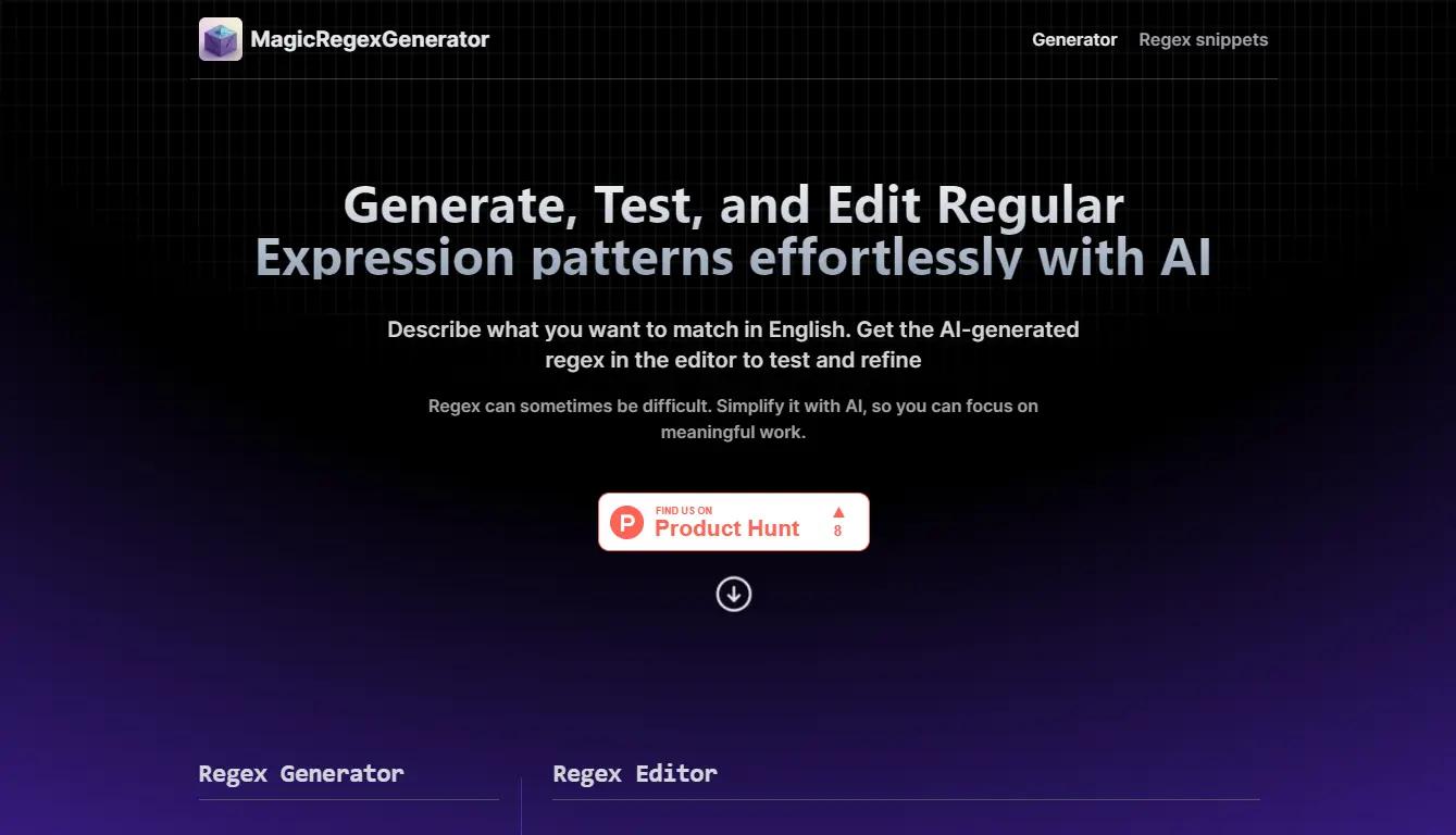 Magic Regex Generator Website