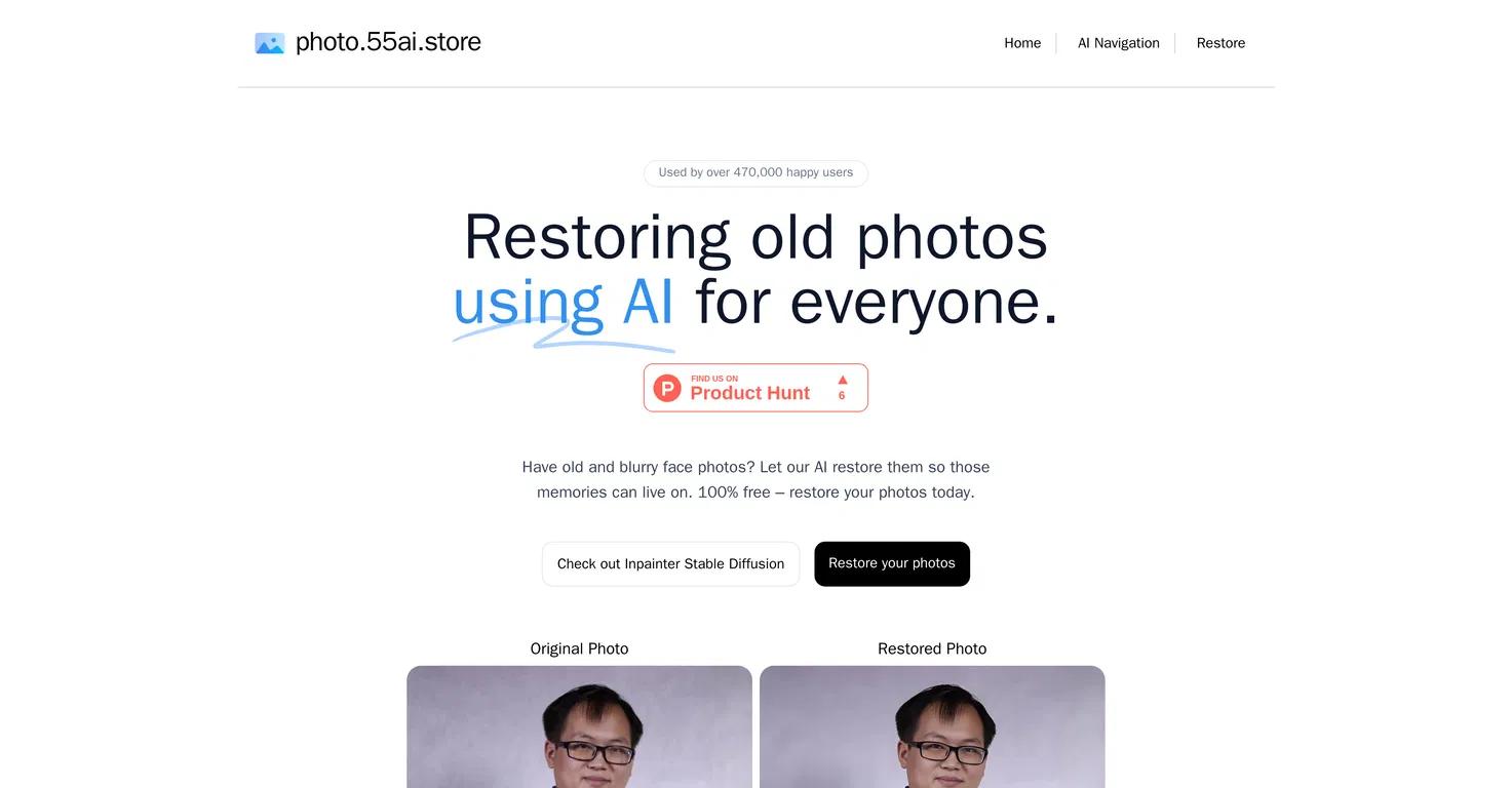 Photo55AIWebsite Screenshot