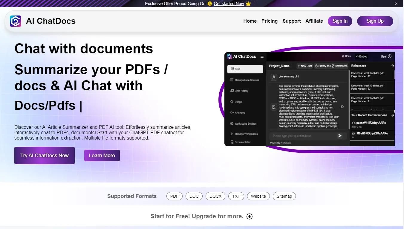 AI ChatDocs Website