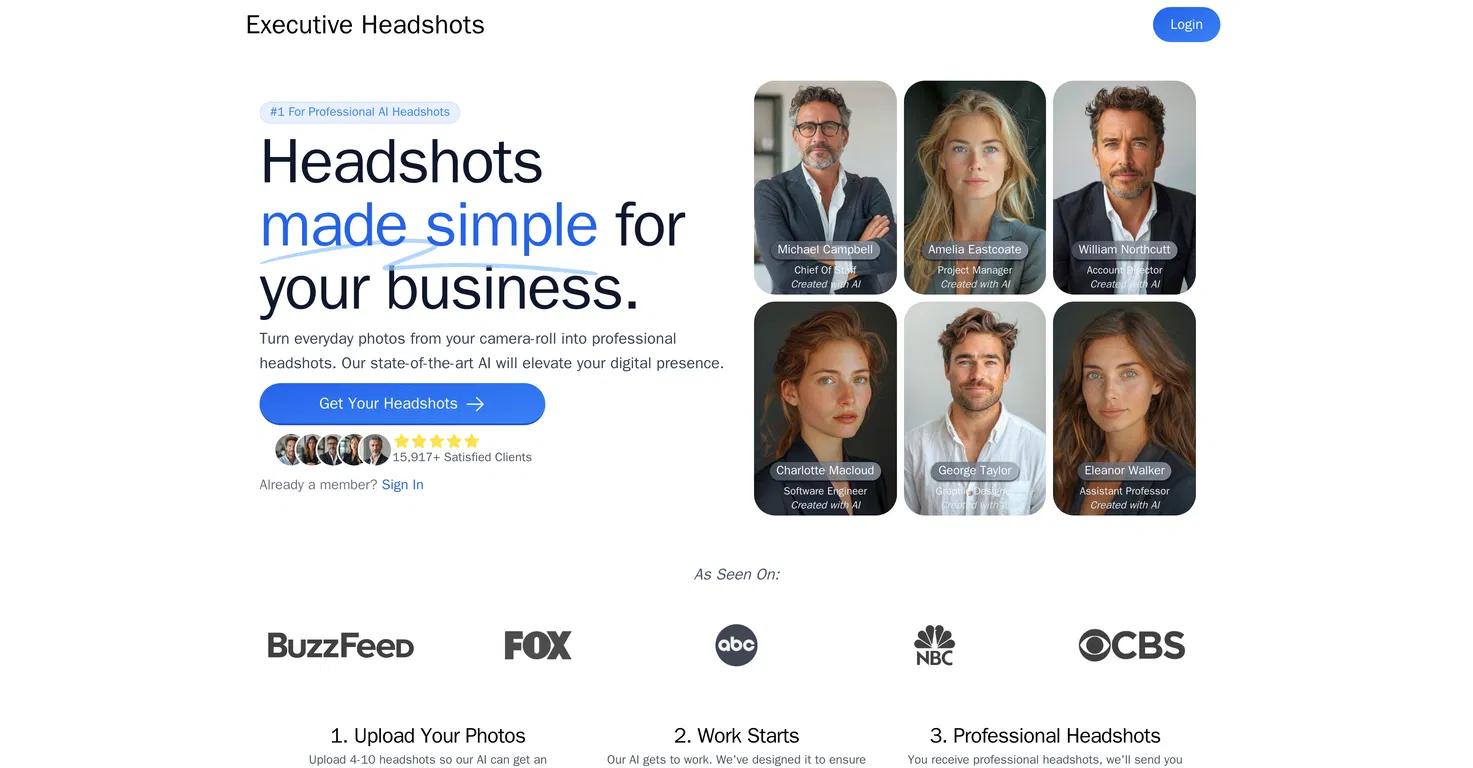 Executive HeadshotsWebsite Screenshot