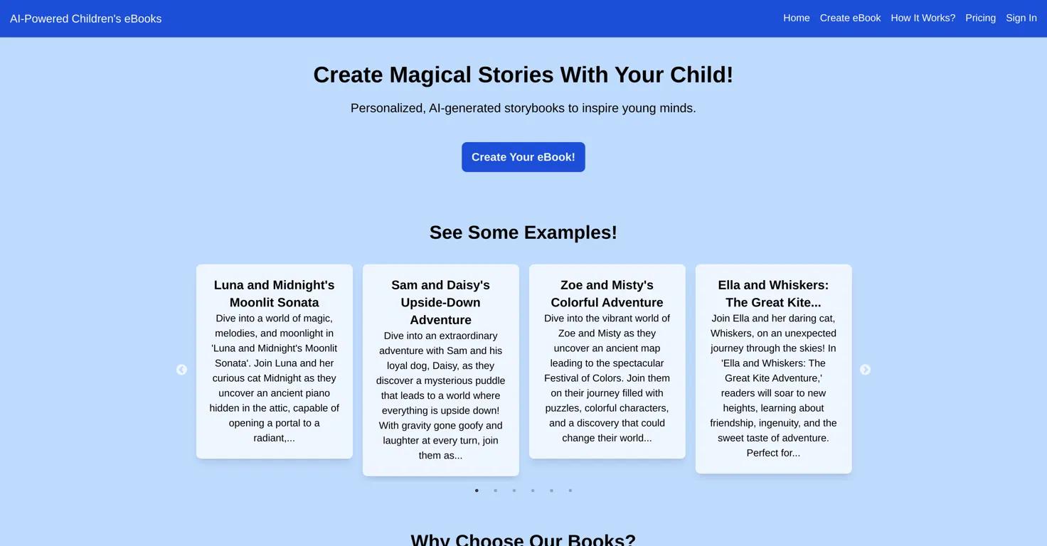 My AI StoryWebsite Screenshot