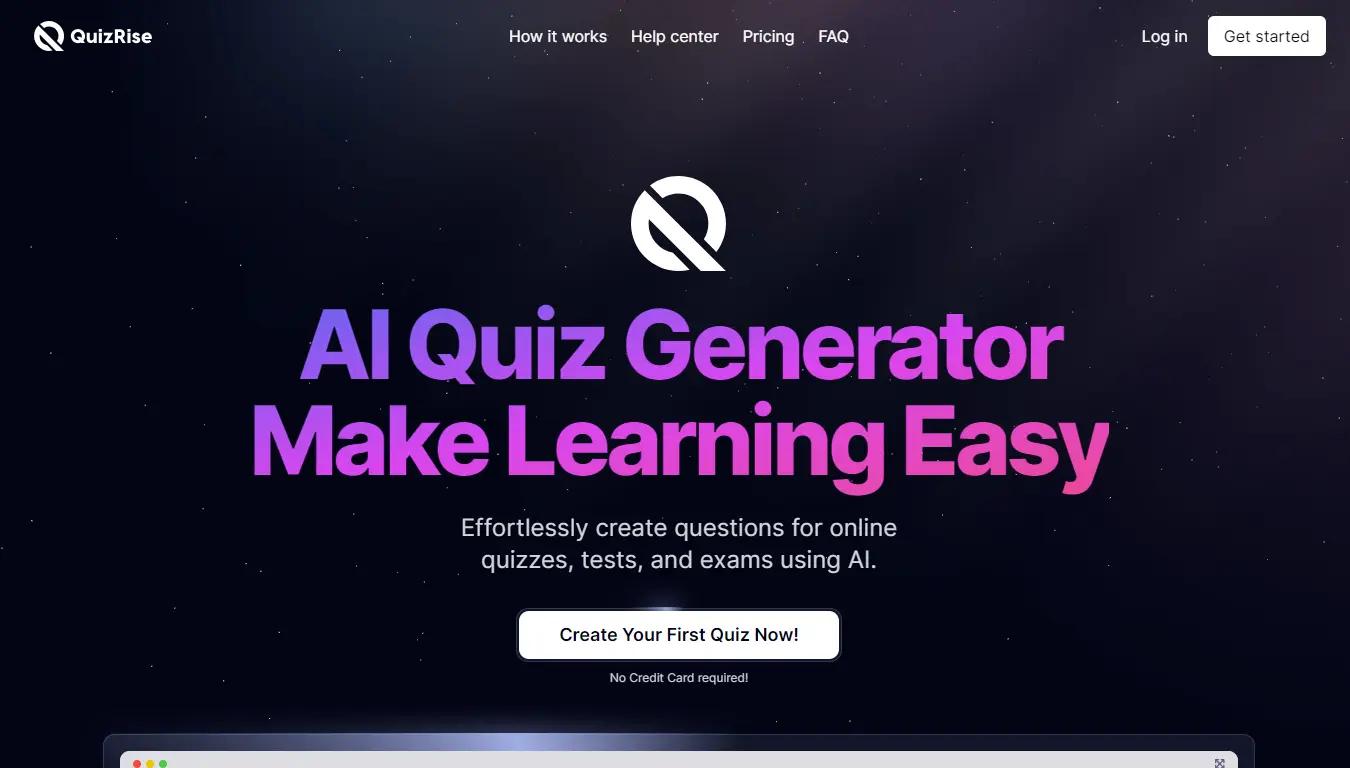 QuizRiseWebsite Screenshot