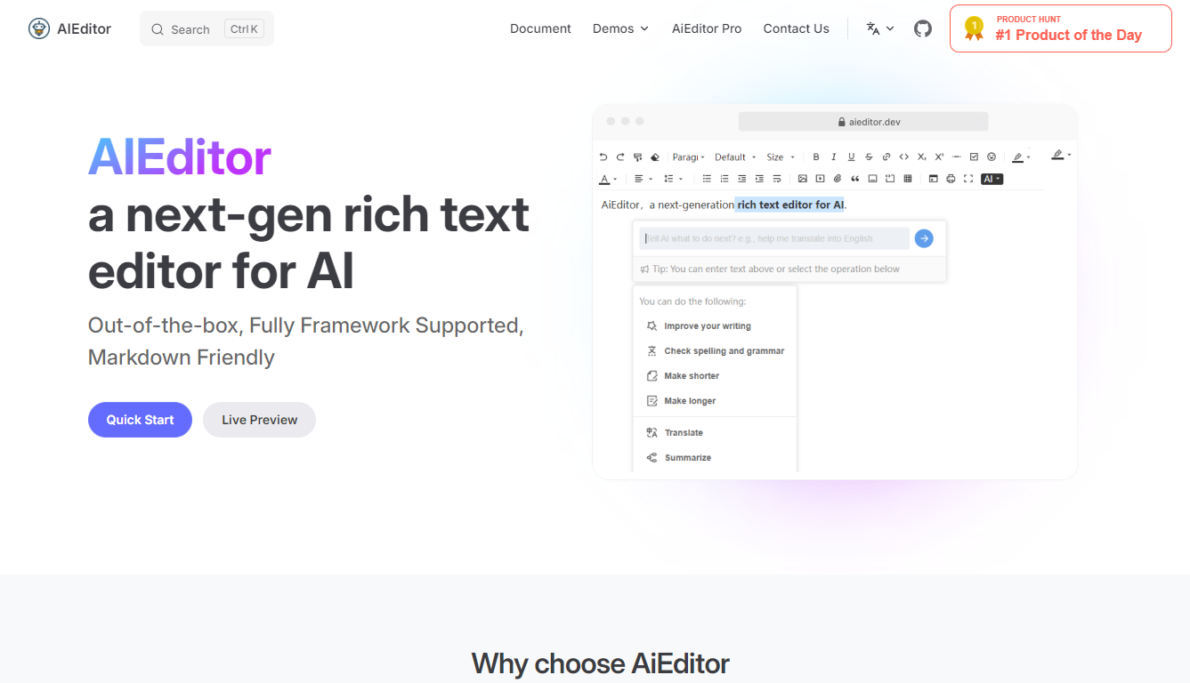 AIEditor Website