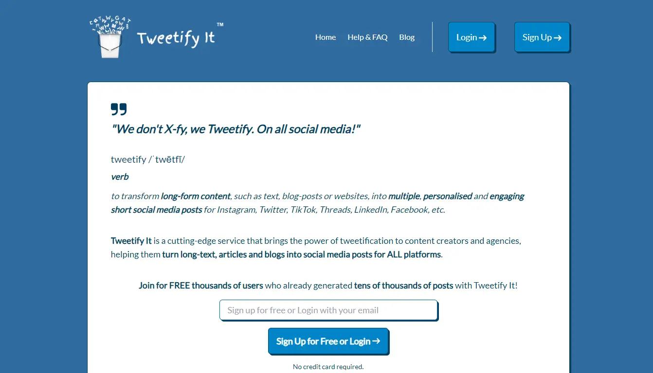 Tweetify It Website