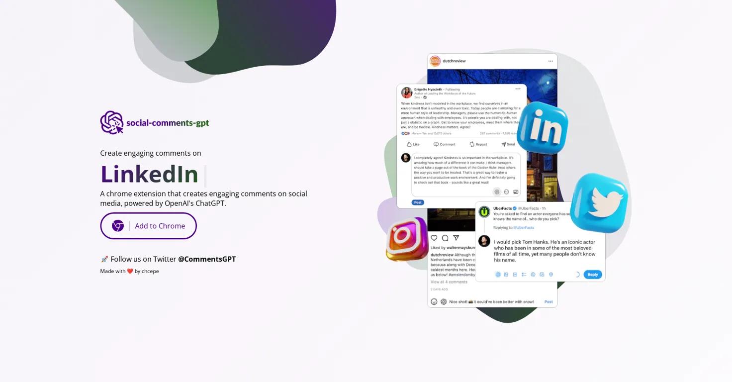 Social Comments GPTWebsite Screenshot