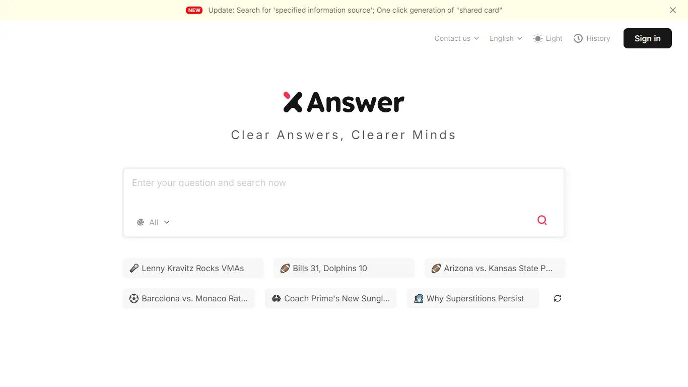 XAnswerWebsite Screenshot