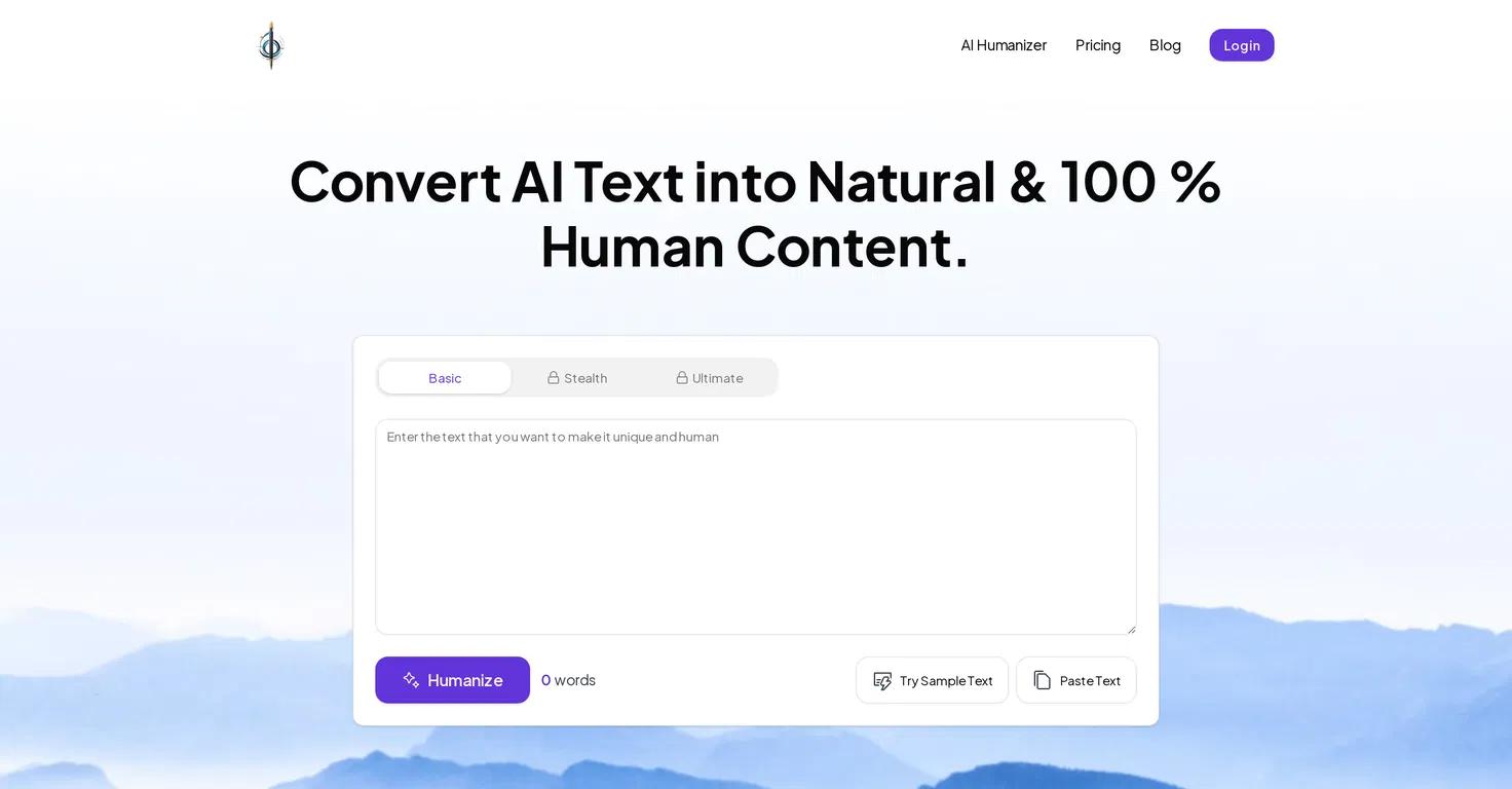 Humanize TextWebsite Screenshot