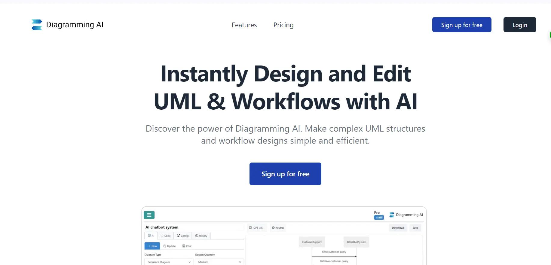 Diagramming AIWebsite Screenshot