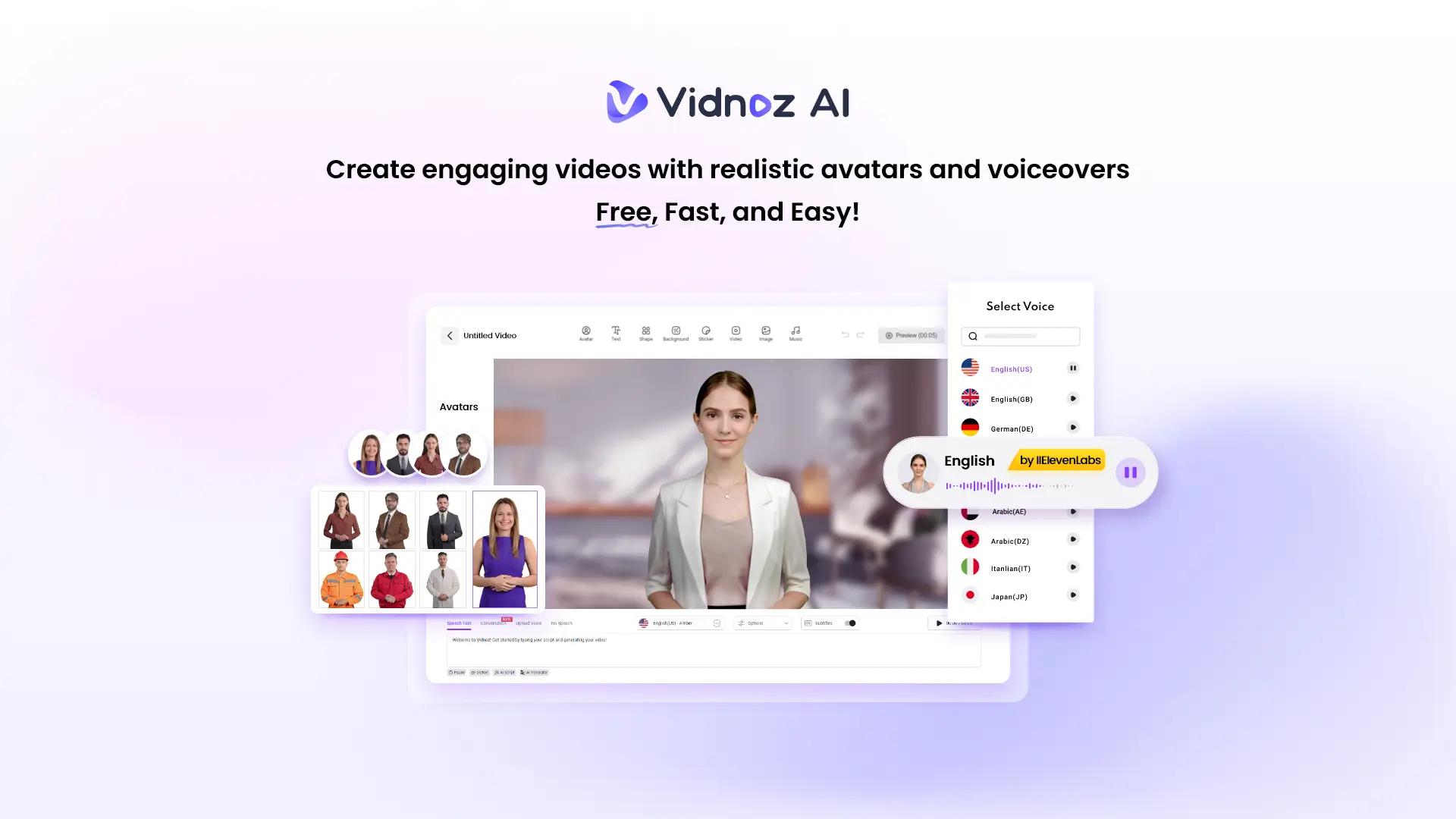 Vidnoz Avatar Website