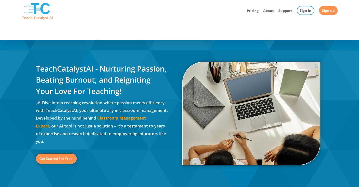 TeachCatalystAIWebsite Screenshot