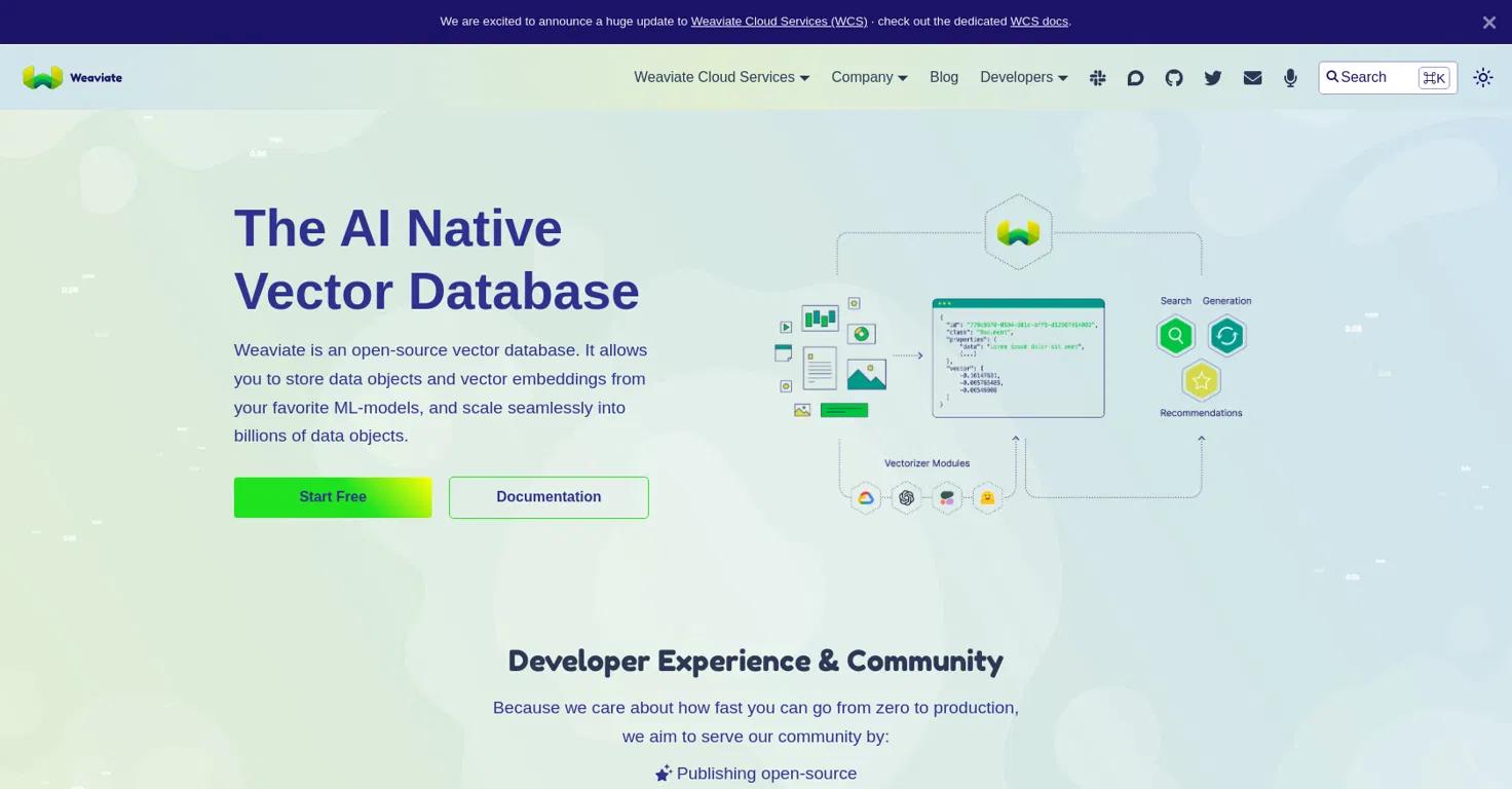 WeaviateWebsite Screenshot