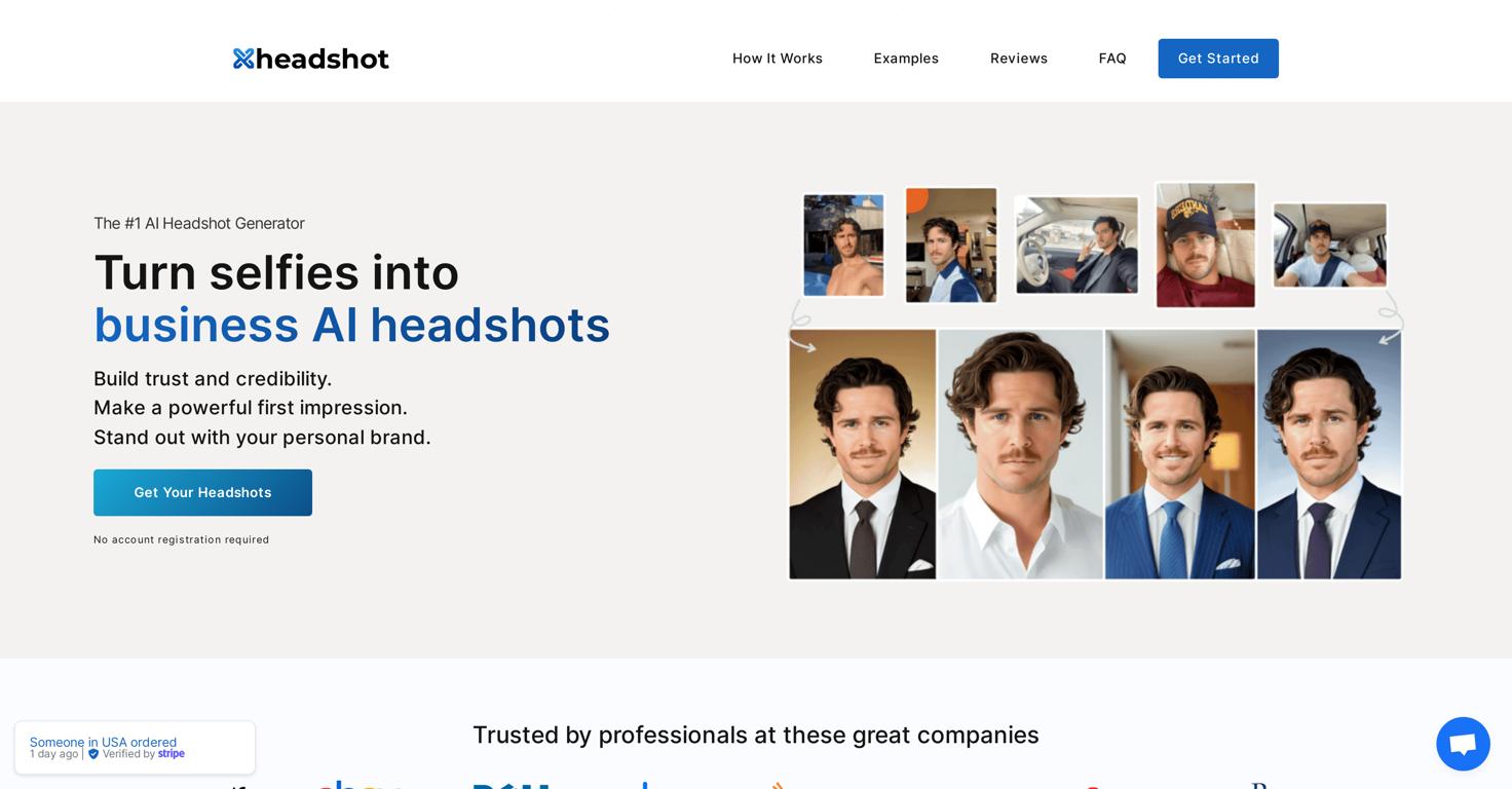 X HeadshotWebsite Screenshot