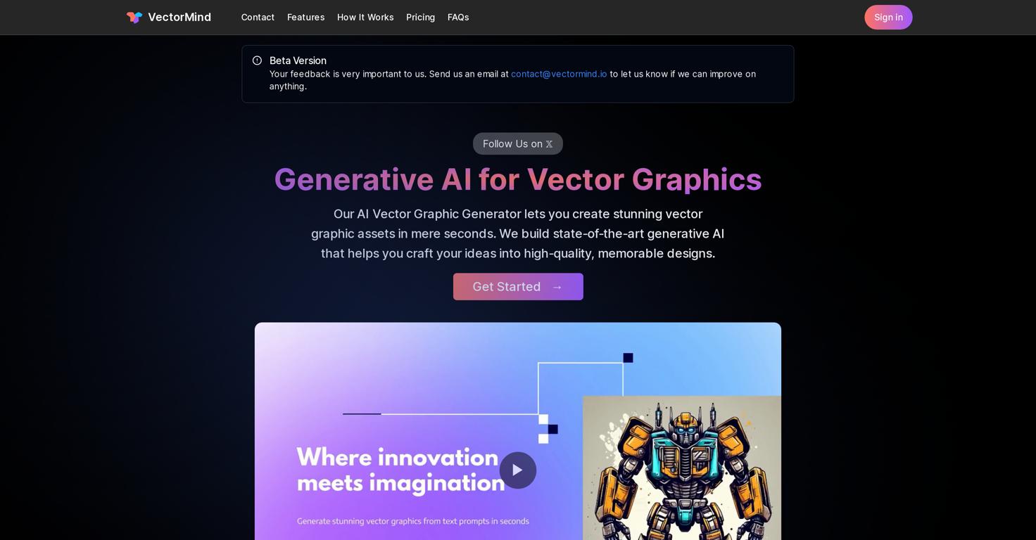 VectorMindWebsite Screenshot