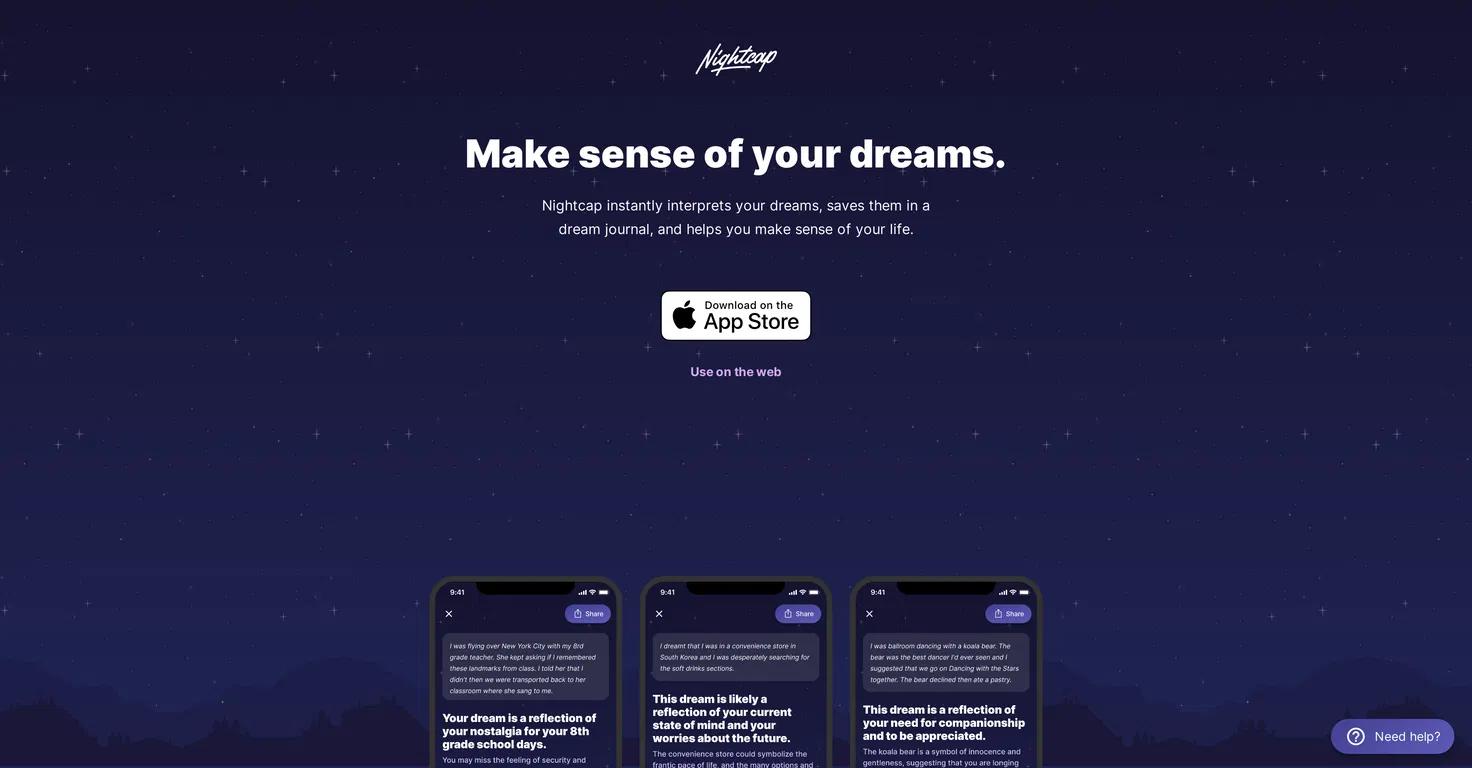 NightcapWebsite Screenshot