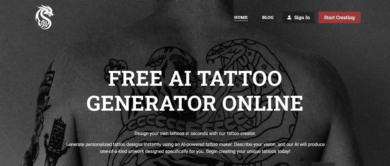 AI Tattoo GeneratorWebsite Screenshot