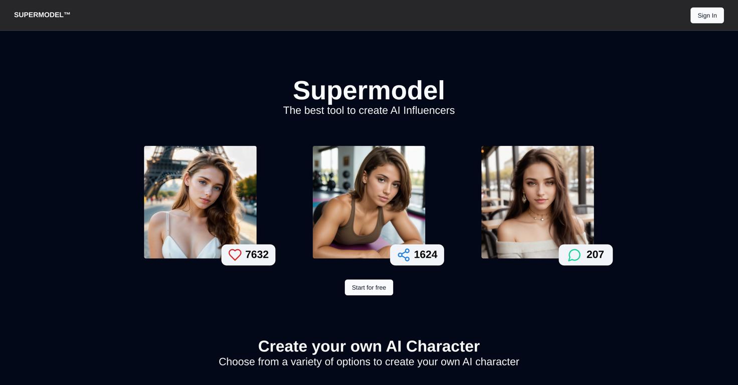 SUPERMODELWebsite Screenshot