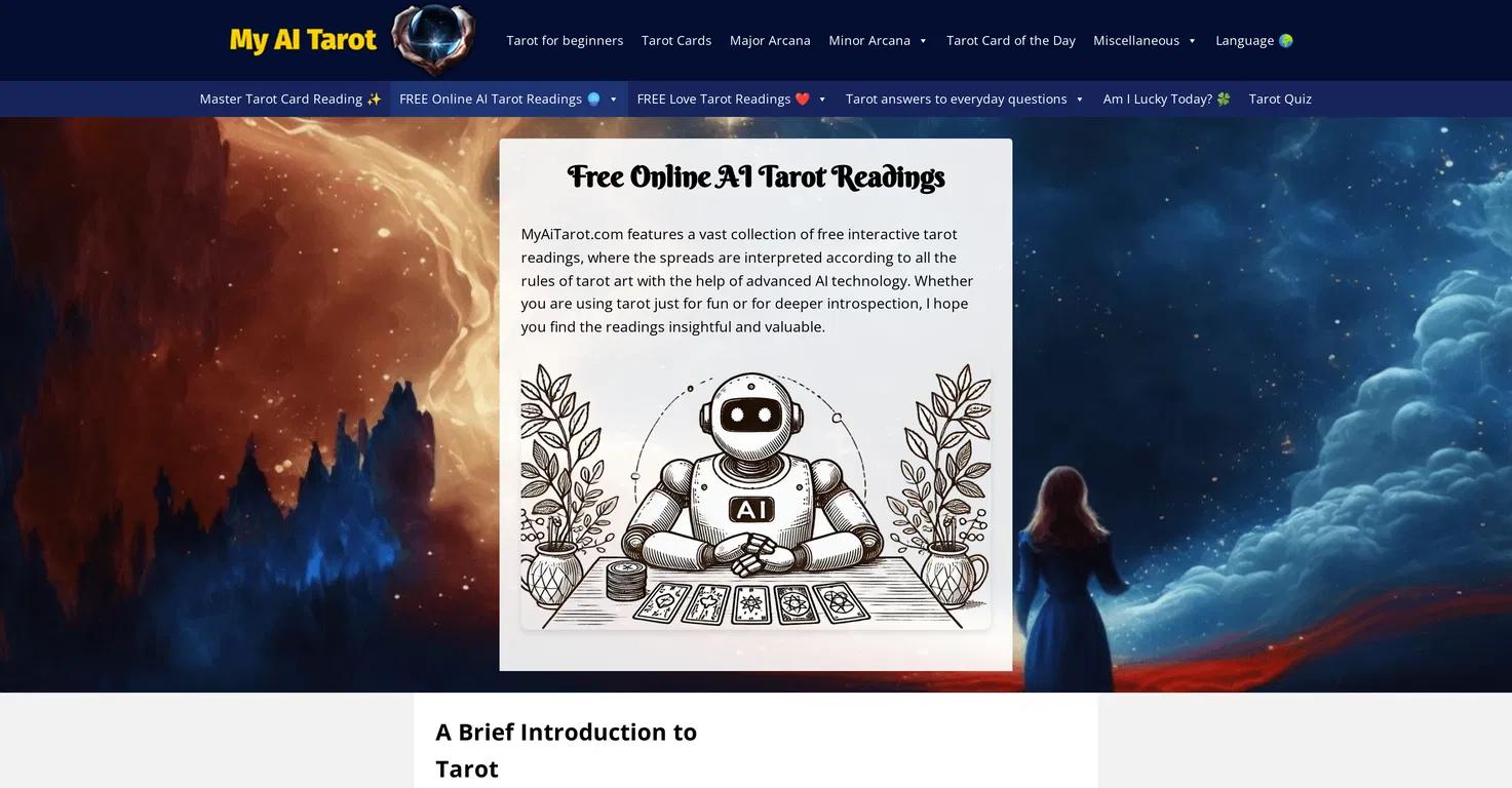 My AI TarotWebsite Screenshot