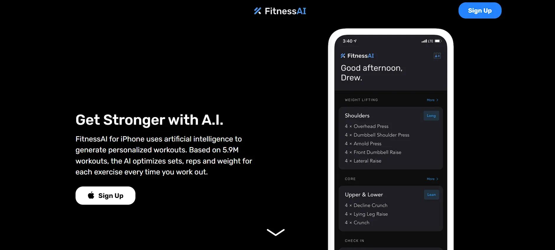 FitnessAIWebsite Screenshot