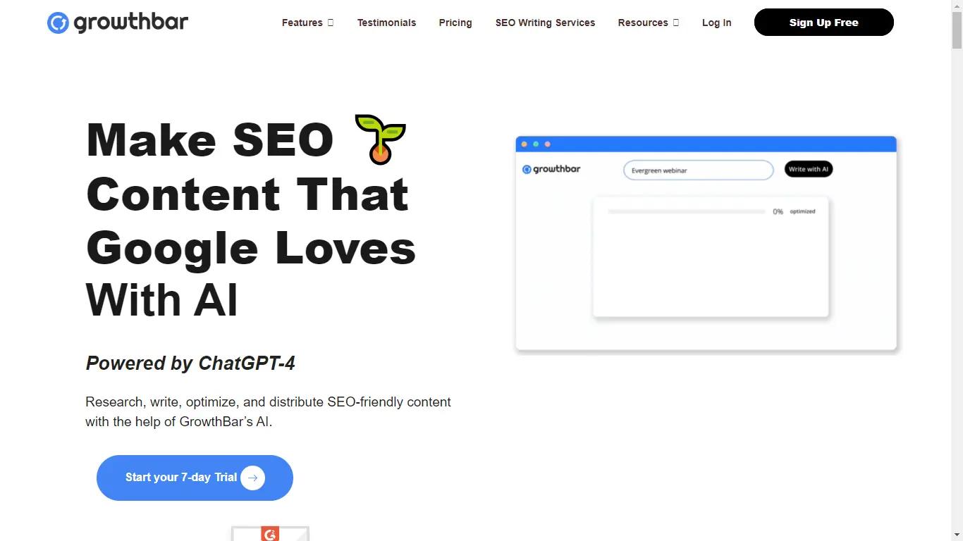 GrowthBarWebsite Screenshot