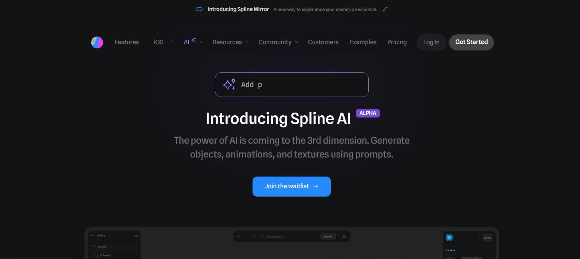 SplineWebsite Screenshot