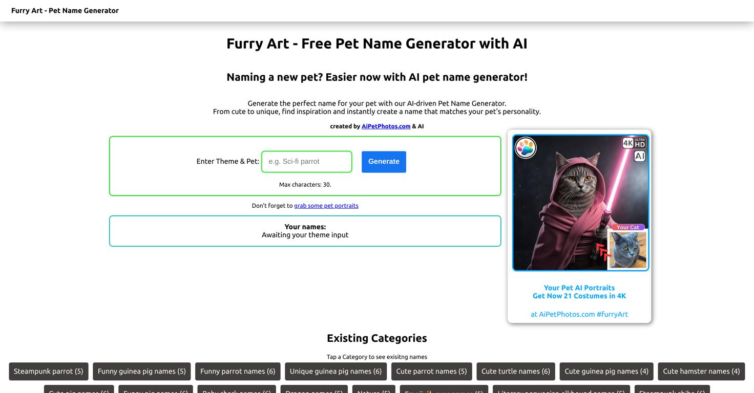 Furry Art Website Screenshot