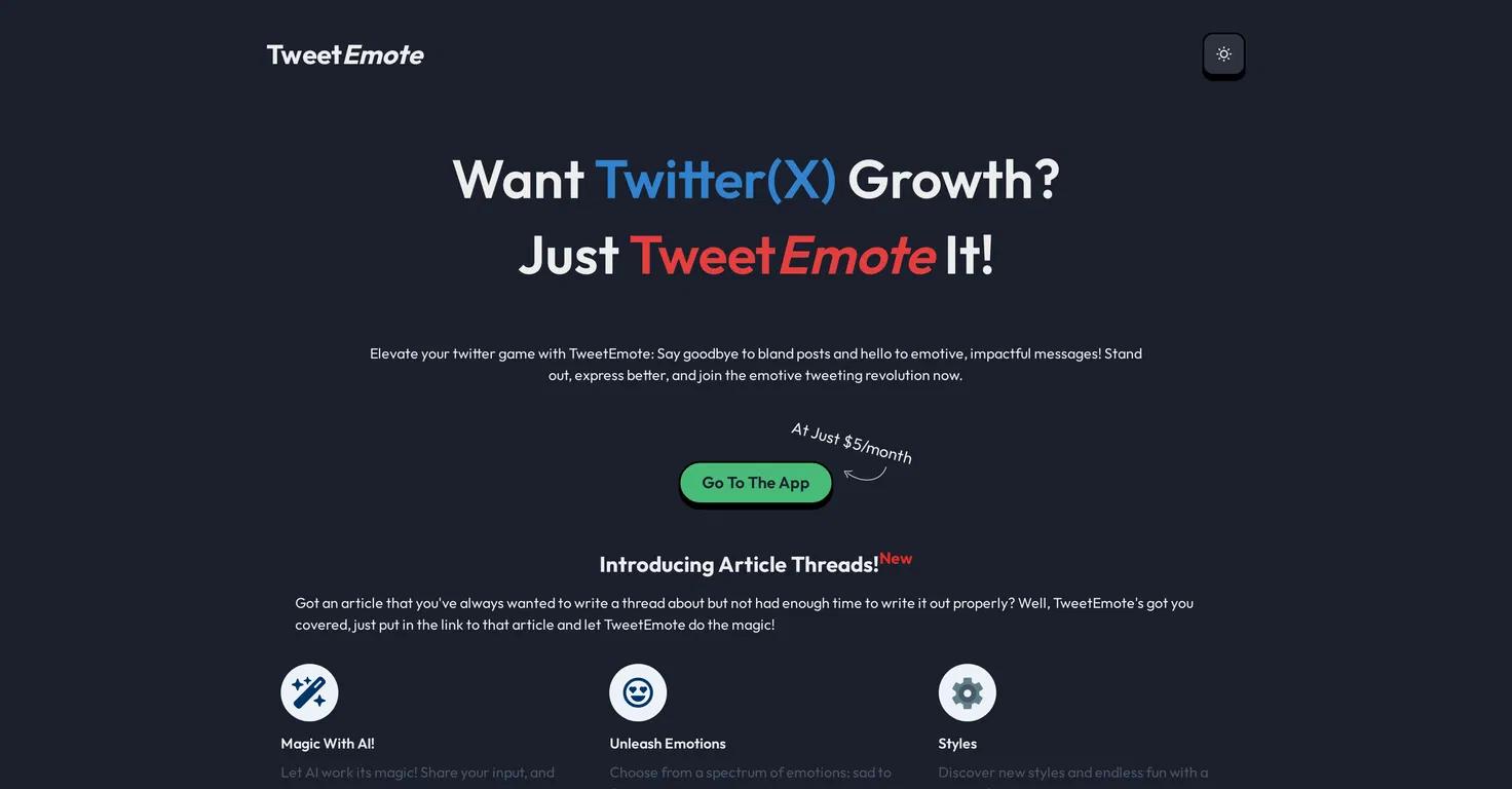 TweetEmote Website