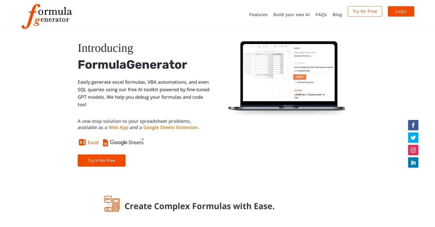 FormulaGeneratorWebsite Screenshot