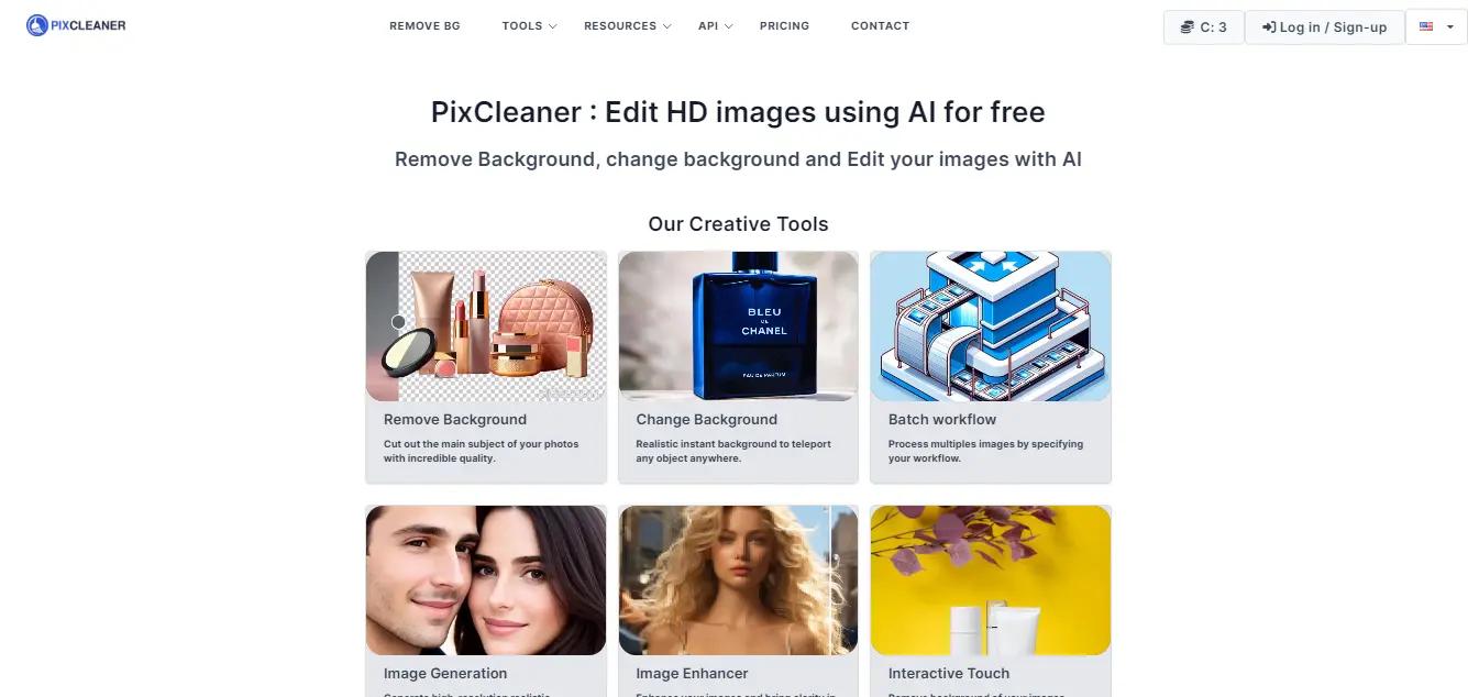 PixcleanerWebsite Screenshot