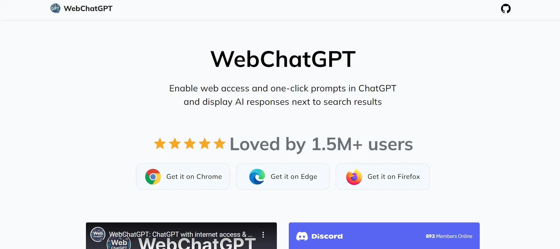 WebChatGPTWebsite Screenshot