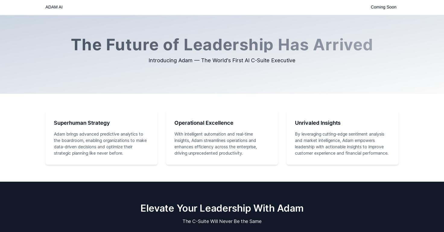 ADAM AI Website