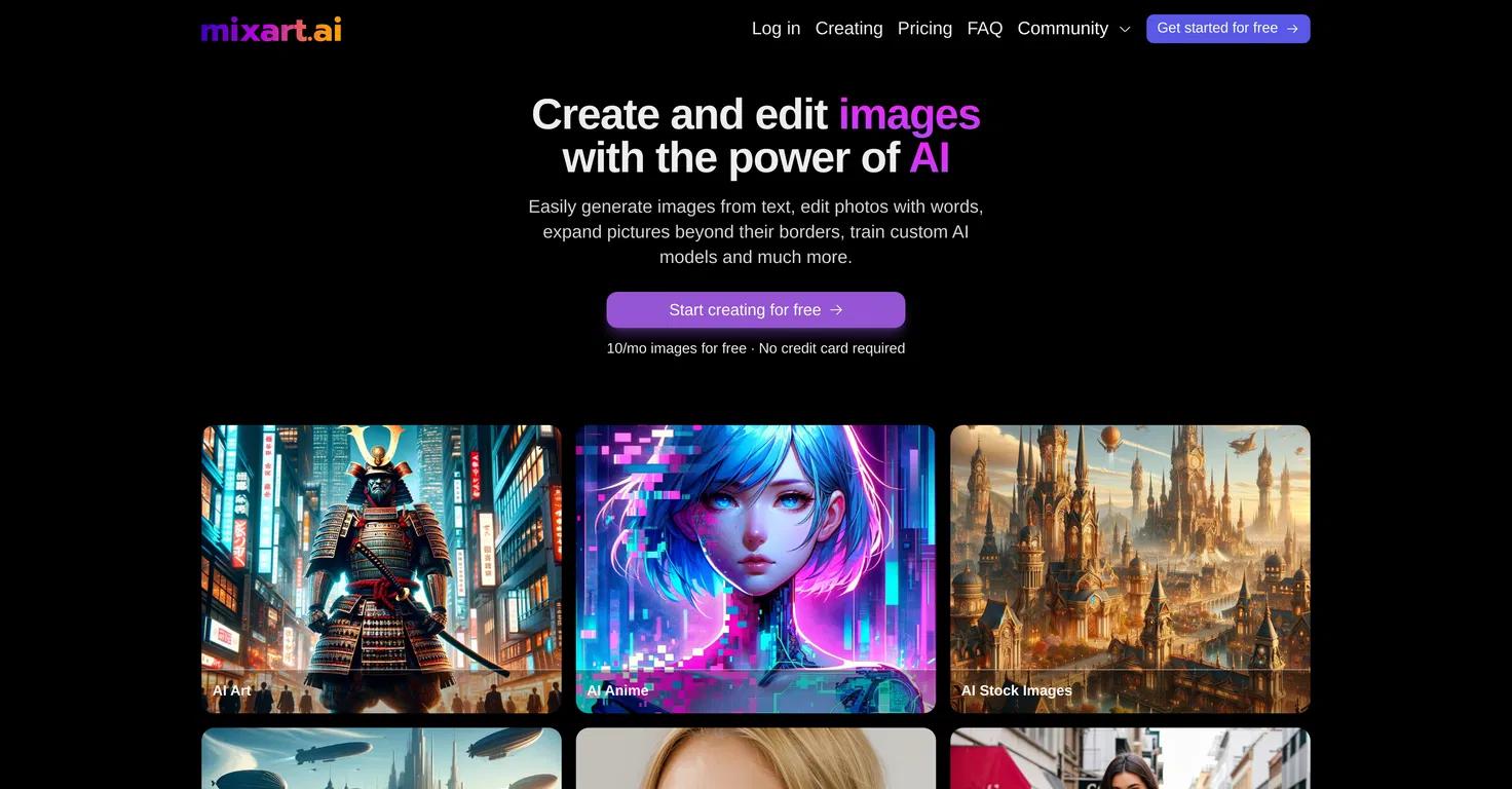 Mixart AIWebsite Screenshot