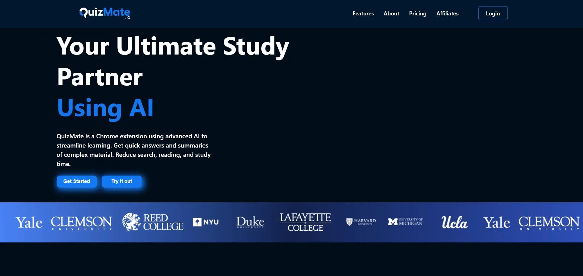 QuizMateWebsite Screenshot