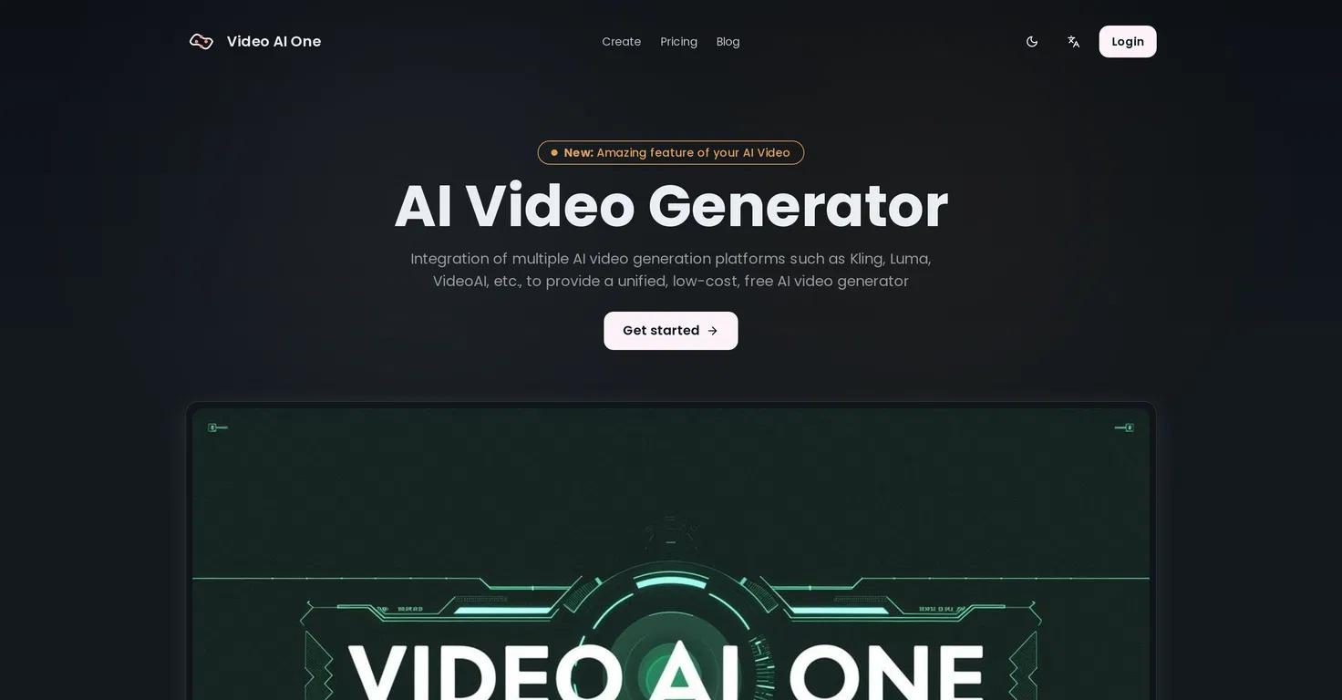 Video AI OneWebsite Screenshot