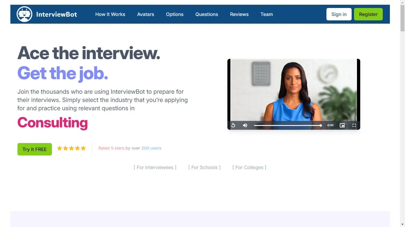 InterviewBotWebsite Screenshot