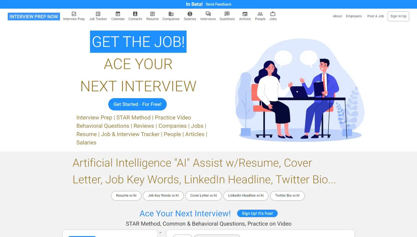 Interview Prep NowWebsite Screenshot