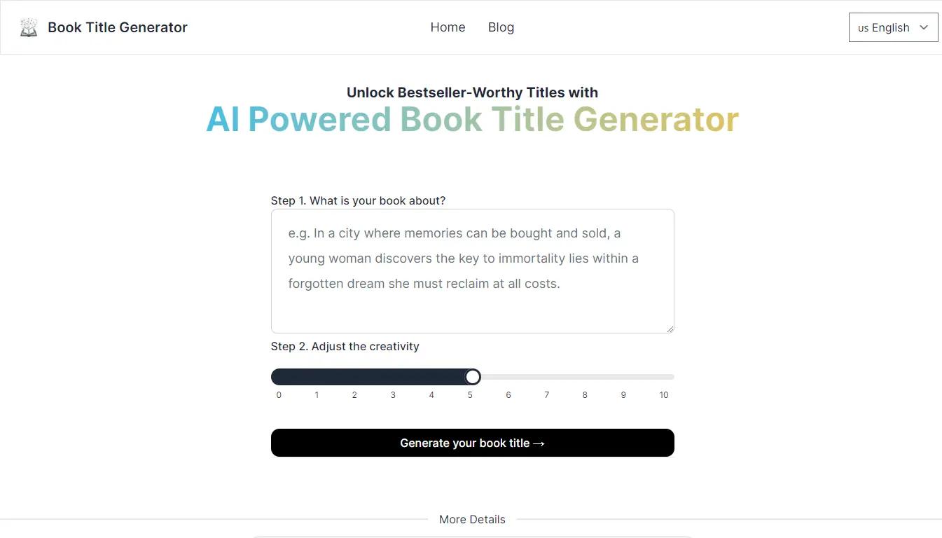 Book Title Generator Website