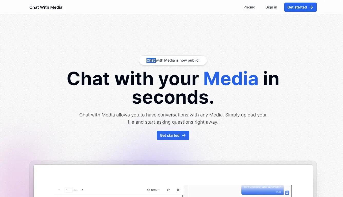 Chat With MediaWebsite Screenshot