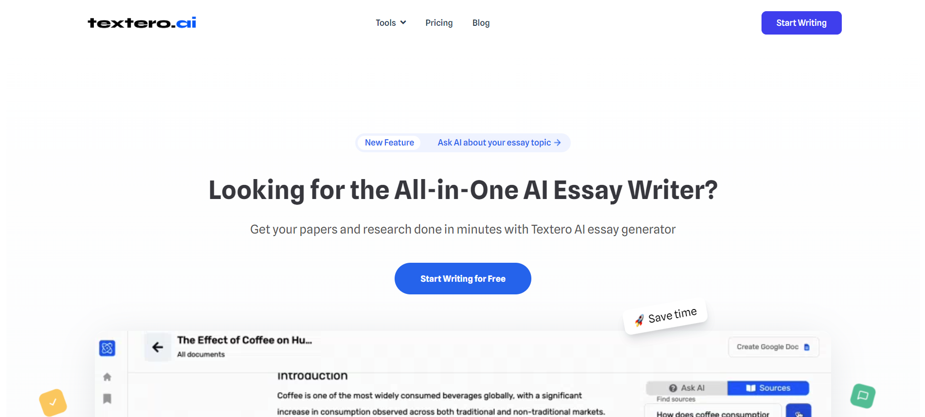 Textero AI Essay Writer Website