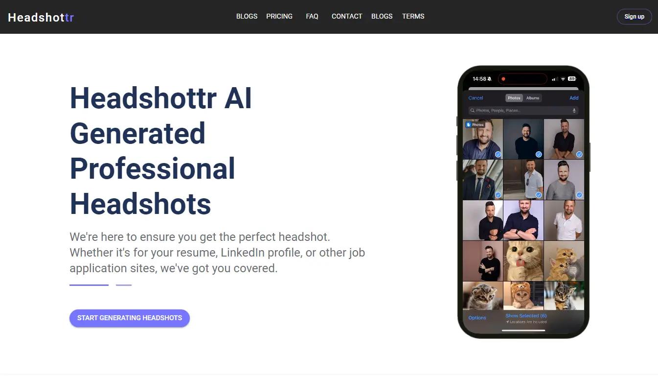 HeadshottrWebsite Screenshot