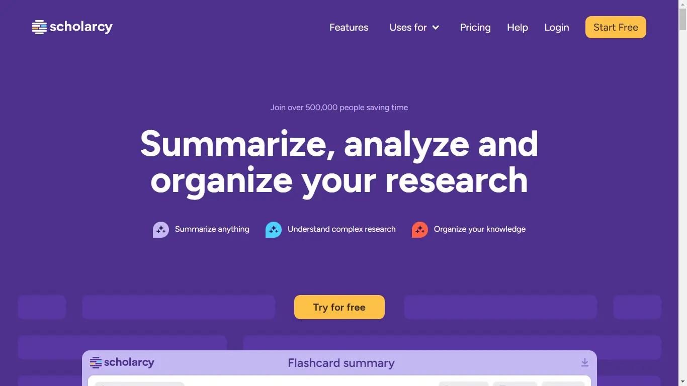 ScholarcyWebsite Screenshot