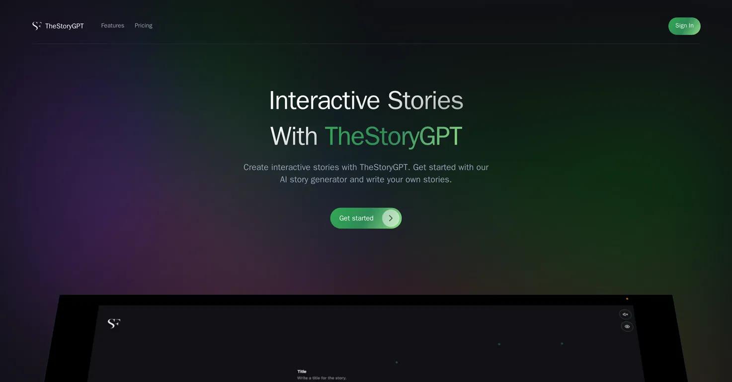 TheStoryGPTWebsite Screenshot