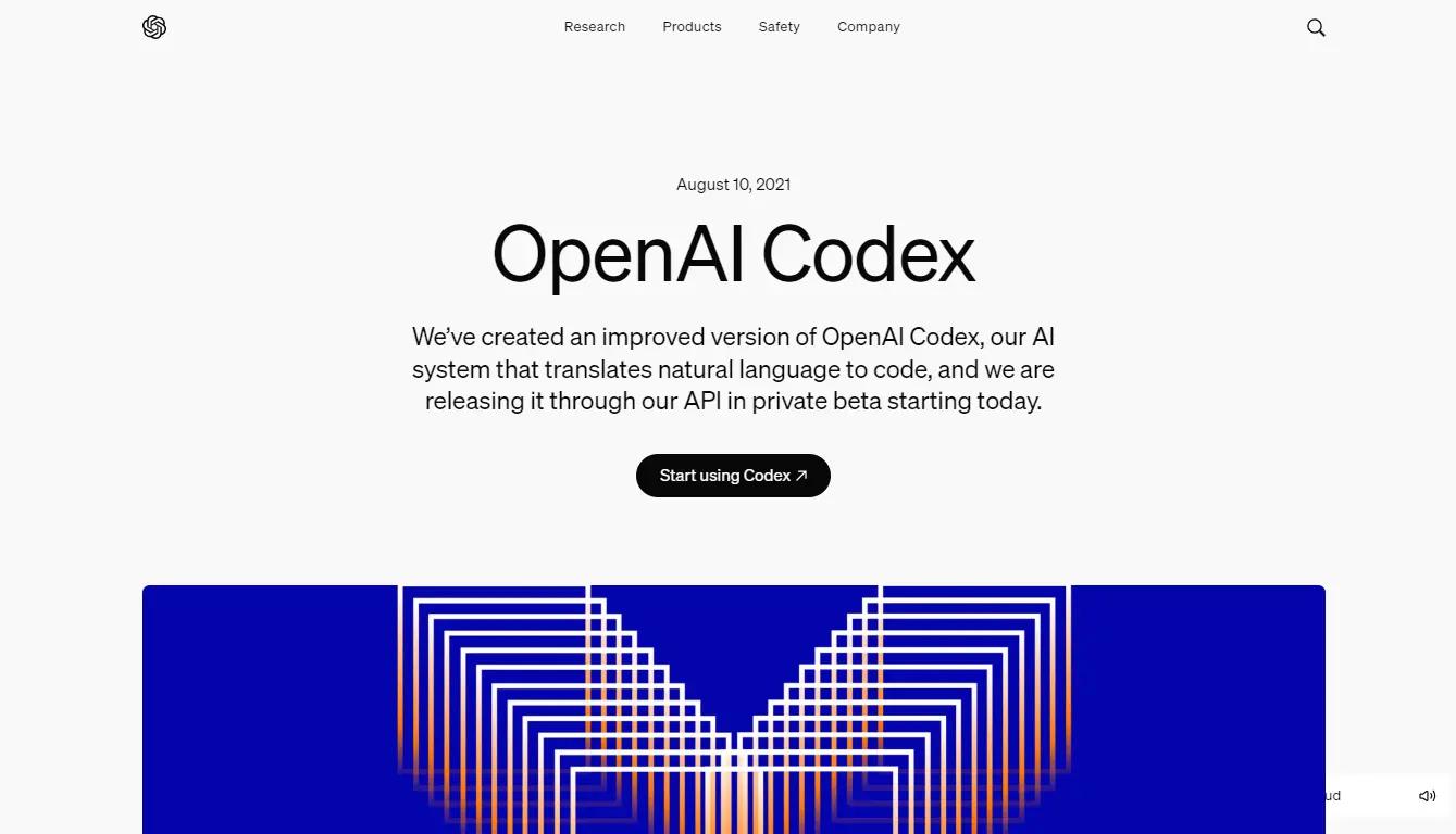 OpenAI CodexWebsite Screenshot