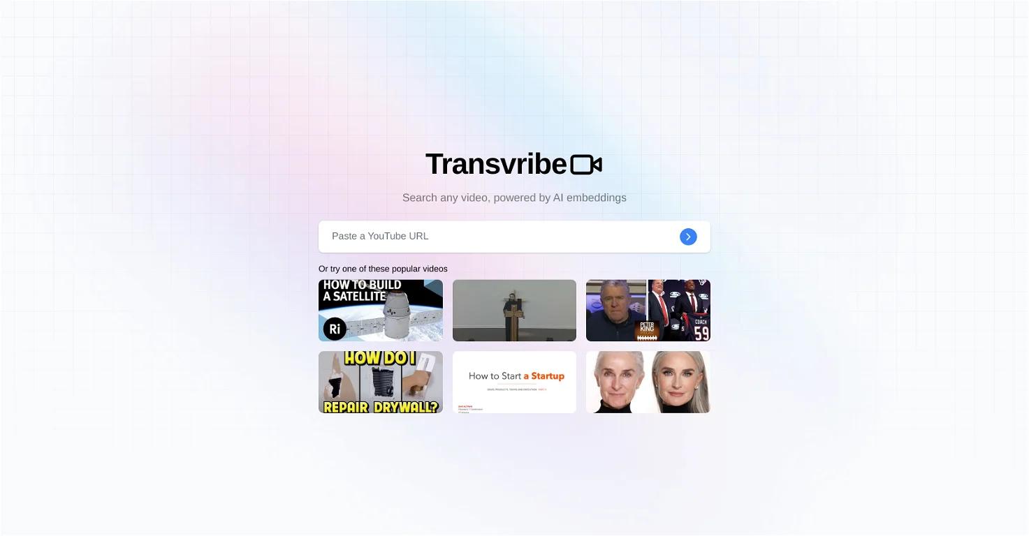 TransvribeWebsite Screenshot