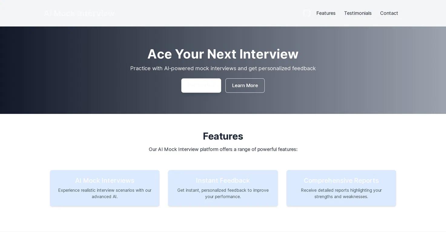 AI Mock InterviewWebsite Screenshot