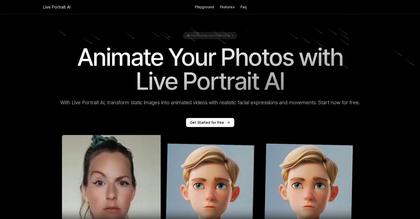 Live Portrait AI Website