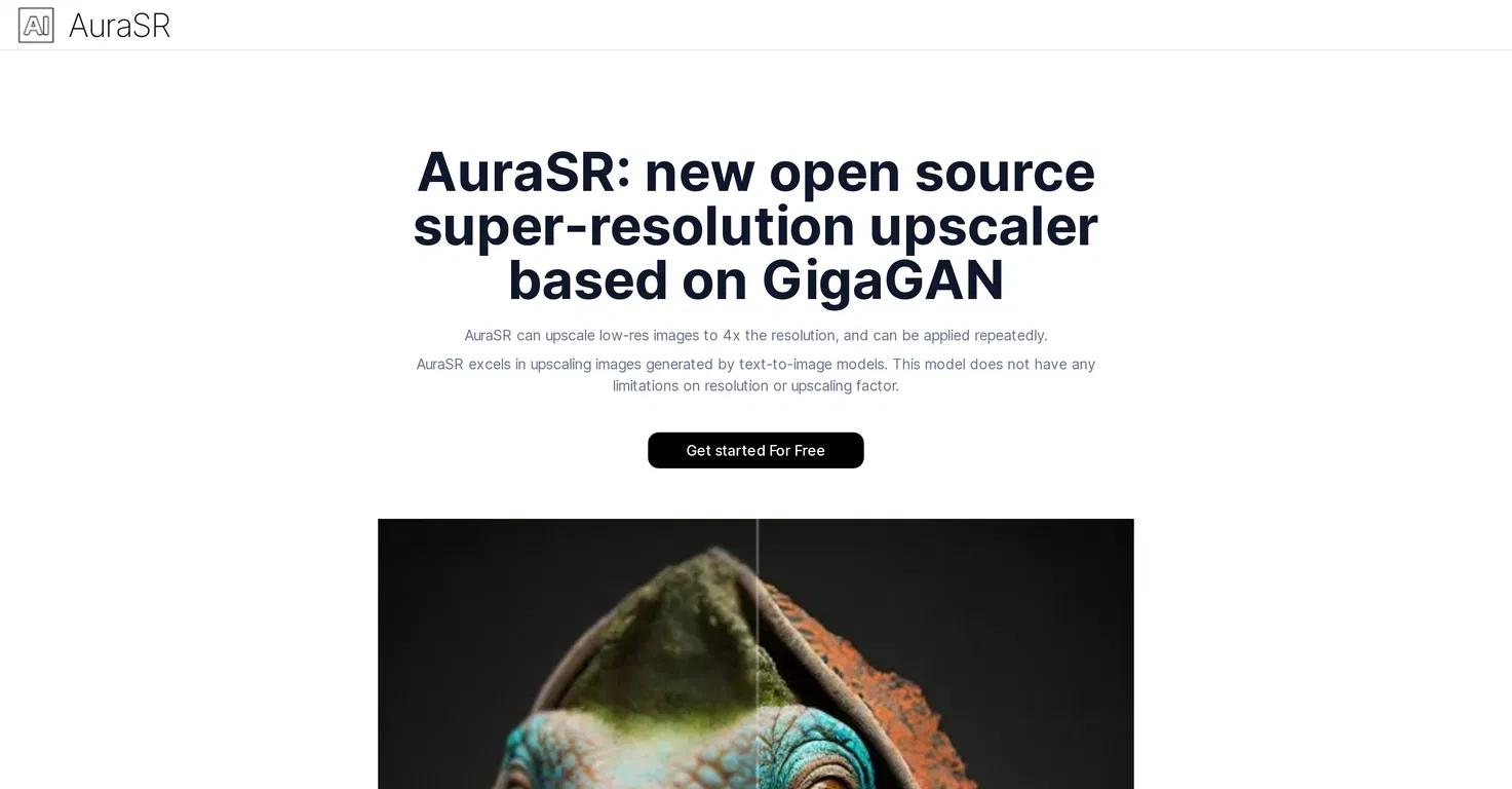 AuraSRWebsite Screenshot