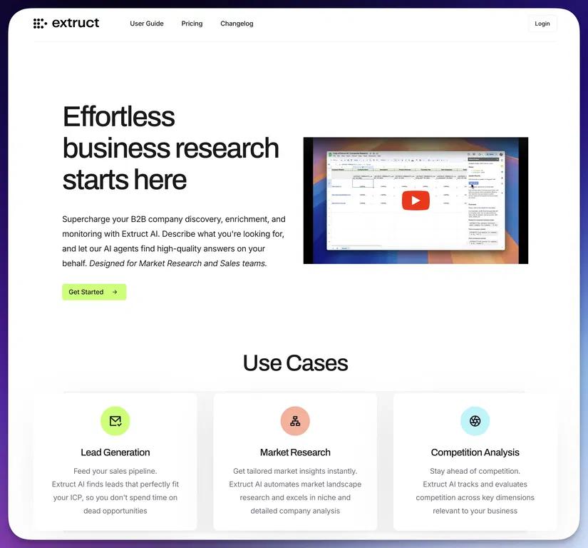 Extruct Website Screenshot