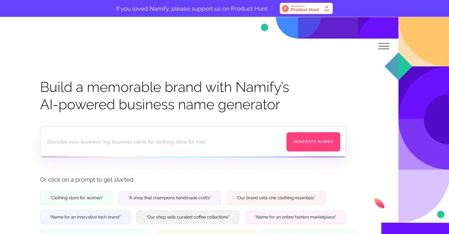 Namify  Website