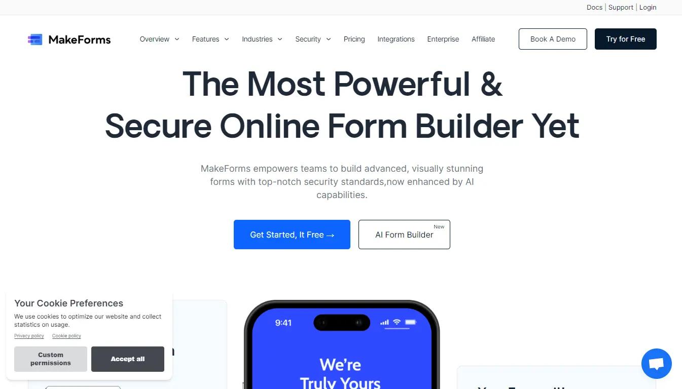 MakeFormsWebsite Screenshot