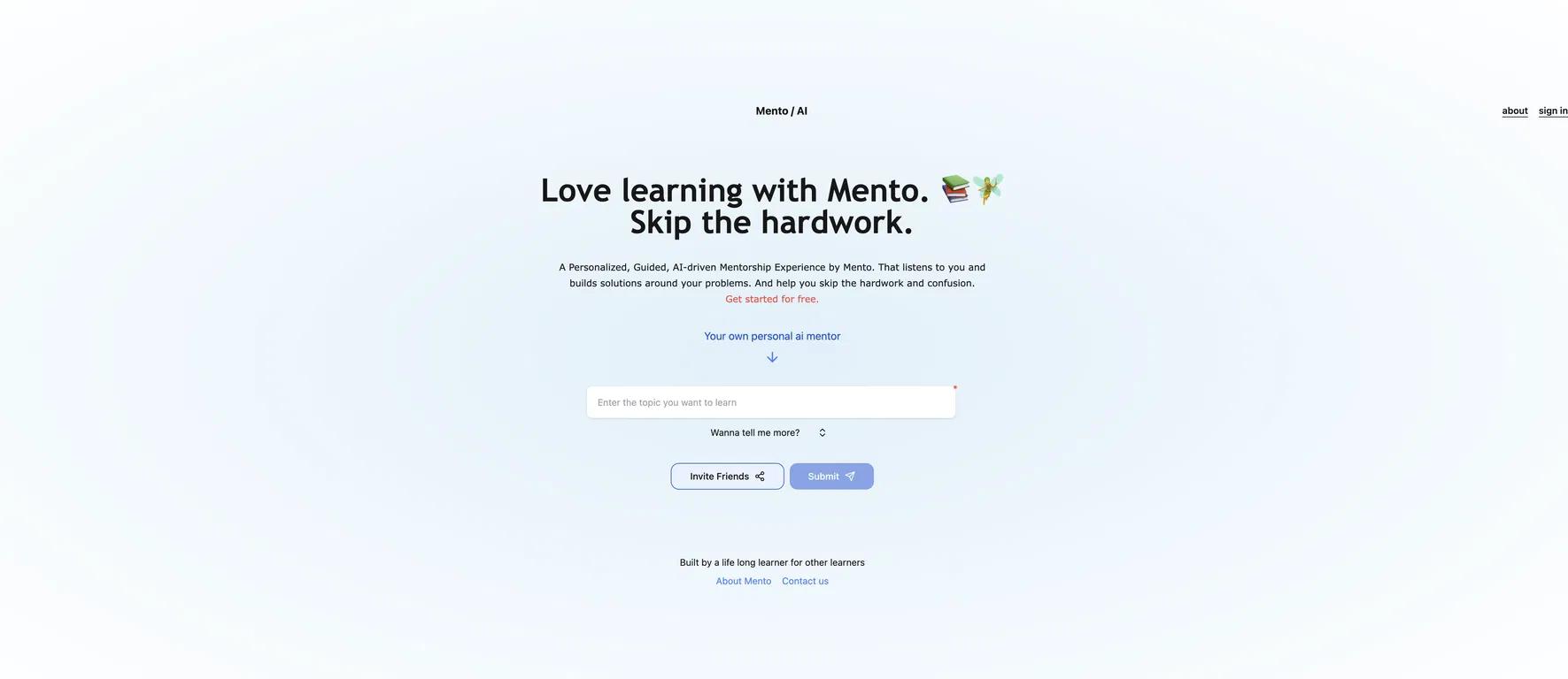 MentoWebsite Screenshot